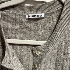 Reformation Heather Gray Knit Cardigan